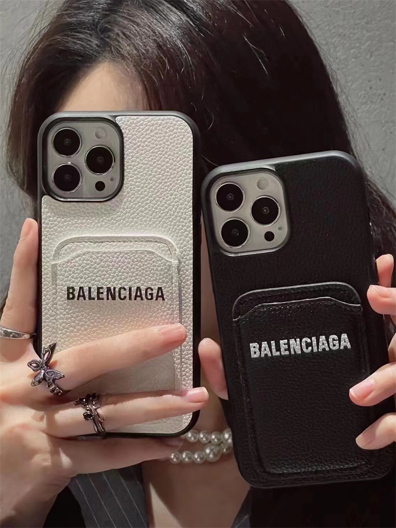 ■新品■未使用■ BALENCIAGA バレンシアガ レザー iPhoneX/XS対応 iPhoneケース スマホケース アイフォンケース ブラック系 BG2900未使用