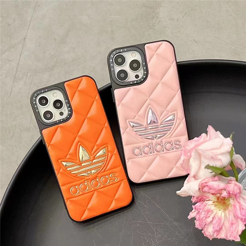 Adidas スマホケース Iphone14 レザー 高級 Iphone14pro 14plus ケース アディダス アイフォンケース