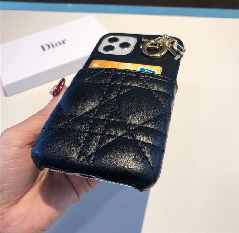 Lady dior iPhone15/15proケース カード収納 iphone14/14promaxケース